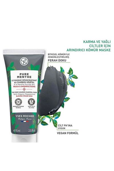 Yves Rocher Carest Cosmetic - Pure Menthe Charcoal Mask