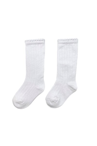 furomebebe Baby Girl / Boy White Color High Basic Socks 0-2 Years