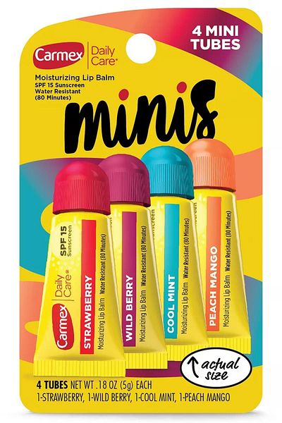 Carmex SPF15 Minis Lip Balm - Variety Pack 4 Pieces