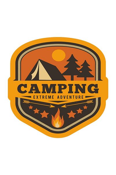 MegaSticker Camping Motocicletă, Laptop, Cască, Autocolant Auto 12x12 Cm