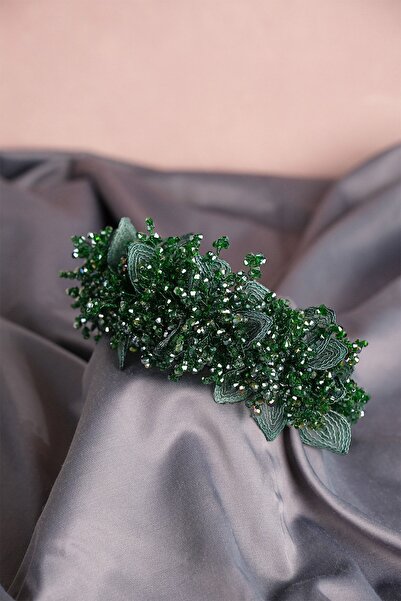 Bride Aksesuar Dünyası Coroana de mireasă cu motive florale din țesătură Cape...