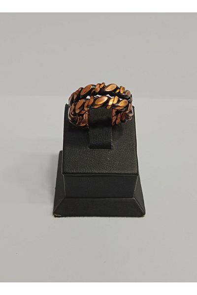 EldenEveBakır Double Cross Braided Copper Ring Brgy0006