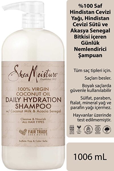 Shea Moisture %100 Saf Hindistan Cevizi Yağlı Günlük Nemlendirici Şampuan 1006ml