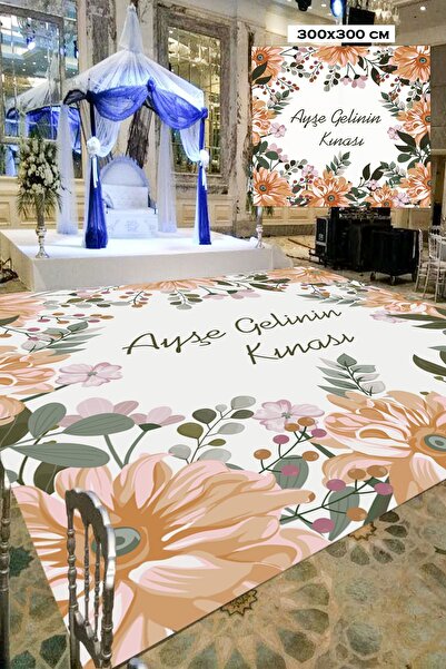 Baskı Madeni Söz Nişan Düğün Kına Gecesi Pist Yer Kaplama Afişi Dans Pisti Vi...