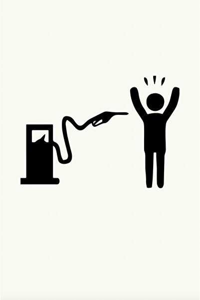 MegaSticker غطاء خزان البنزين ملصق تلقائي ملصق زجاجي ملصق سيارة 13x9 سم