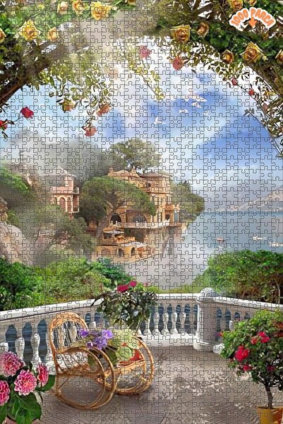 Teona Ahşap Bahçeden Masalsı Manzaralar Dekoratif Çift Katlı Çerçeveli Asılab...