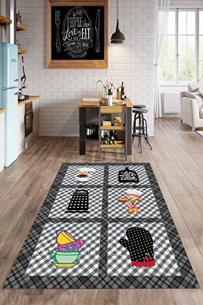 YTR HOME Dijital Baskılı Dekoratif Mutfak Halısı