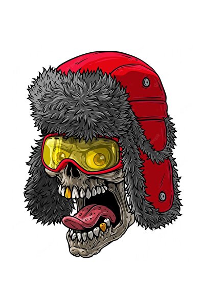 MegaSticker ملصق سيارة جمجمة رائع مقاس 15 × 12 سم - للدراجات النارية والكمبيو...