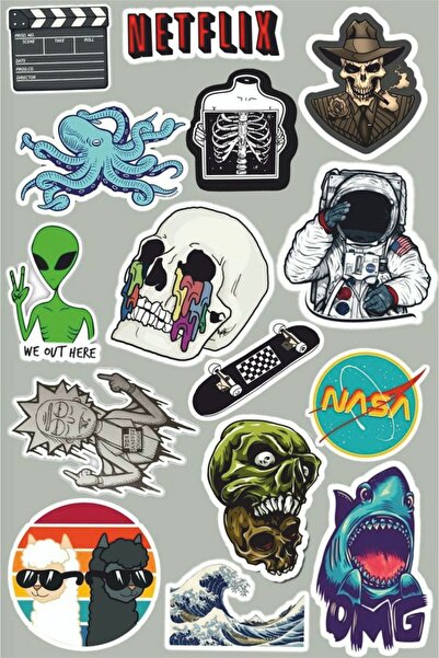 Limitless Design Space And Fun Temalı Laptop Tablet Telefon Sticker Seti