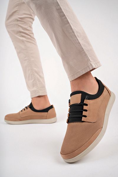Deripabuc Genuine Leather Sand Mink Nubuck Men's Leather Casual Shoes Mrd7-0706