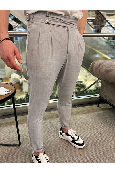 byata.style Men's Italian Cut Fabric Trousers
