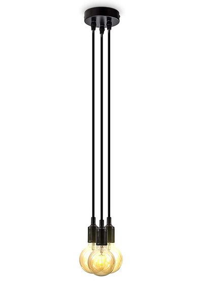 Fer Avize Alita Modern Design Minimal Black Color Living Room - Kitchen 3-Piece Chandelier (Without Bulb)