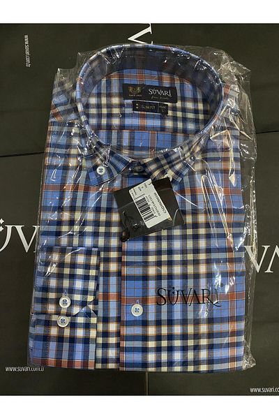 SÜVARİ Πουκάμισο με μακρυμάνικο καρό σχέδιο Slim Fit