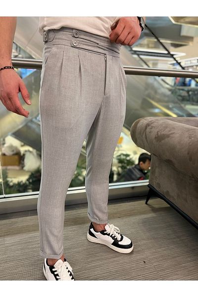 byata.style Men's Italian Cut Fabric Trousers