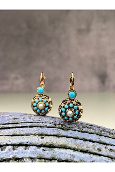 tasarımhikayecisi Mardin'in Minik Çiçekli Mavi Küpesi