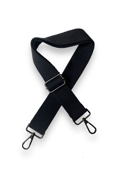alfa tasarım atölyesi Cotton Bag Strap, Quality Black Color Accessory (120 cm)