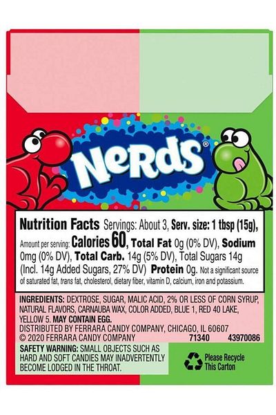 Nerds Mini Watermelon Cherry Confectionery - 46.7Gr
