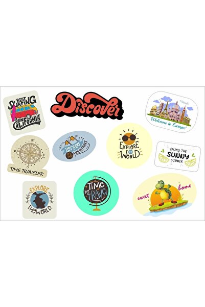 grigrafik مجموعة ملصقات خاصة للقوافل ومركبات التخييم 10 قطع Mod-2