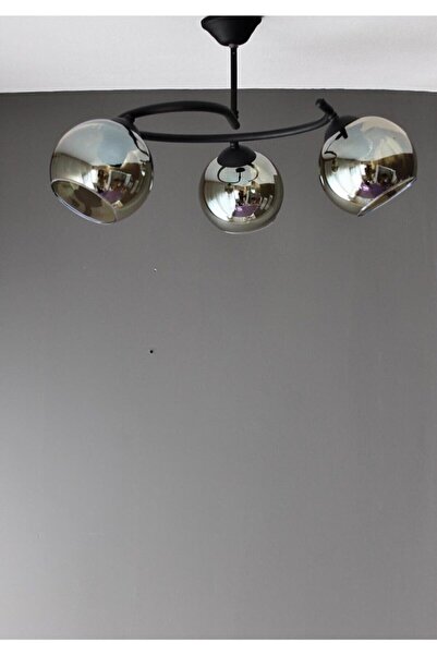 Fer Avize Dönence Siyah Renk Gövde Füme Camlı Salon - Mutfak - Yatak Odası 3 ...