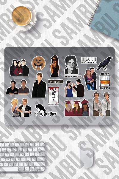 Sambu Design Αυτοκόλλητο σετ αυτοκόλλητων με θέμα The Vampire Diaries 1 - Αυτοκόλλητο Vampire Diaries - Τηλέφωνο φορητού υπολογιστή