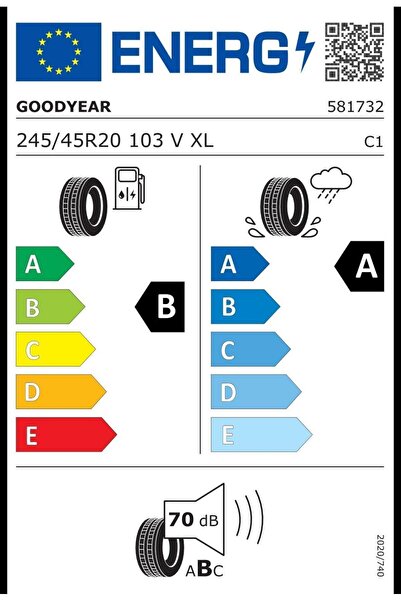 Goodyear 245/45R20 103V EfficientGrip 2 SUV XL FP Oto Yaz Lastiği (Yıl: 2023)