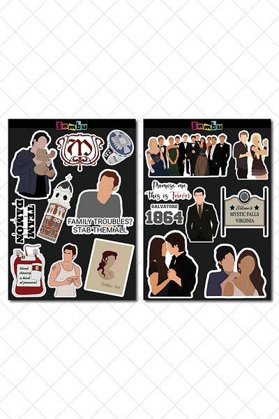 Sambu Design Σετ αυτοκόλλητων με θέμα το Vampire 2 - Vampire Diaries Sticker - Laptop Notebook Phone