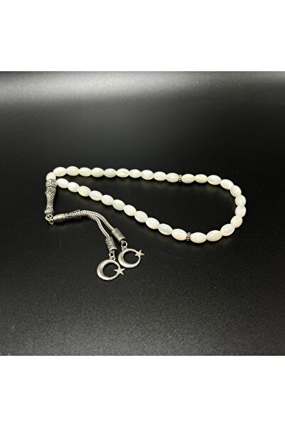 YILDIZ DOĞAL TAŞ Sertifikalı Arpa Sedef  33lük Doğal Taş Tesbih