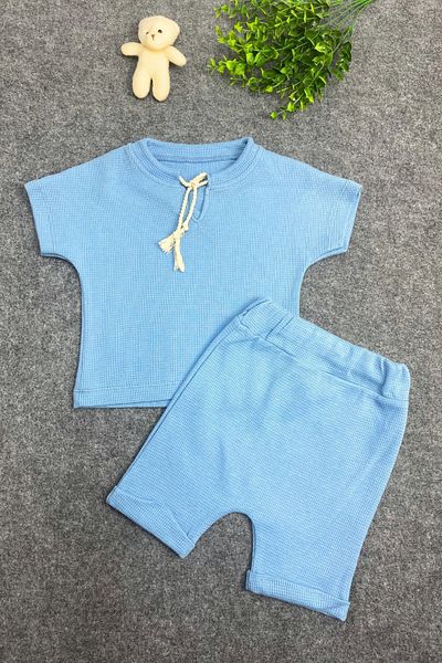 ADABEBEK Basic Baby Style Set - 2-Piece with Shorts, Tie Detail