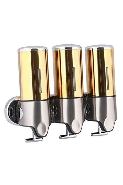 REYKA HİJYEN 500*3 ml Hazneli Üçlü T Çekmeli Paslanmaz Sıvı Sabun-şampuan-duş...