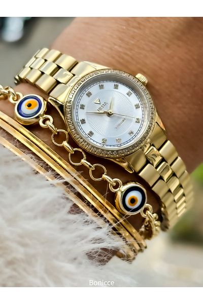 Fiesta 2 Years Warranty Steel Cord Bridal Engagement Wedding Case Women Wristwatch Bracelet