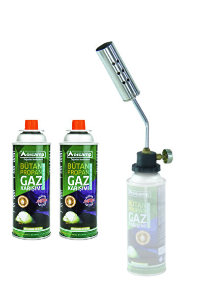 Orcamp Çevirmeli Siboplu Pürmüz Ve 2 Adet 227 Gram Gaz Kartuş Seti XU-193-227