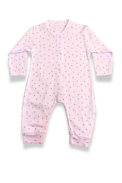 ADABEBEK Floral Patterned 100% Cotton Baby Girl Jumpsuit