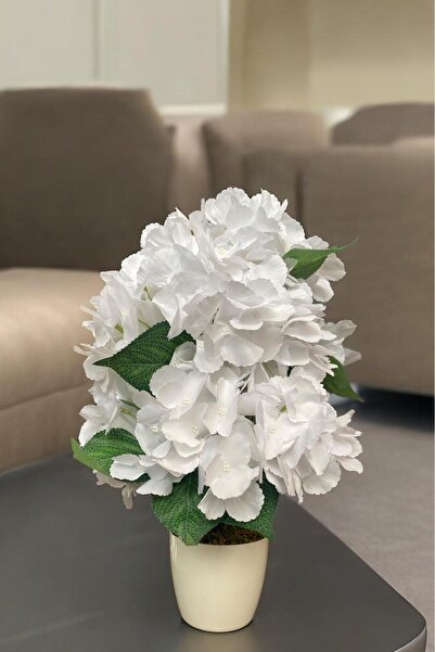 YAPAY ÇİÇEKÇİNİZ شجرة كوبية صناعية في وعاء أبيض 40 سم