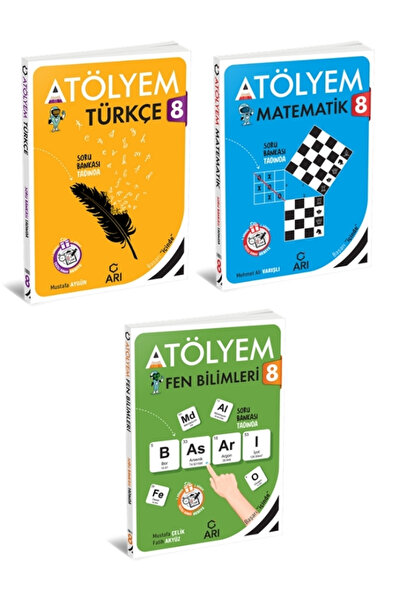 Arı Yayınları Türkçe+Matematik+Fen Bilimleri Atölyem (Yazılı Eki Hediyeli) seti