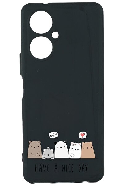 TECNO Camon 19 Black Color Silicone Case with Print and Camera Protection