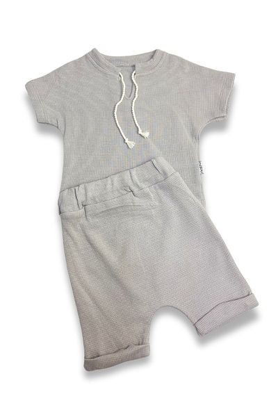 ADABEBEK Basic Baby Style Set - 2-Piece with Shorts, Tie Detail