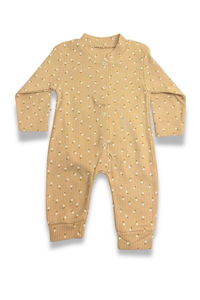 ADABEBEK Floral Patterned 100% Cotton Baby Girl Jumpsuit
