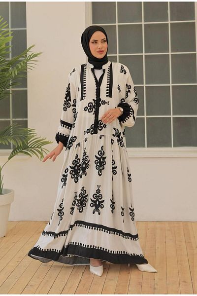 Nergis Neva Butik Φόρεμα με σχέδιο Viscon