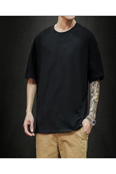 JustBS Unisex Oversize kroj Premium crna majica