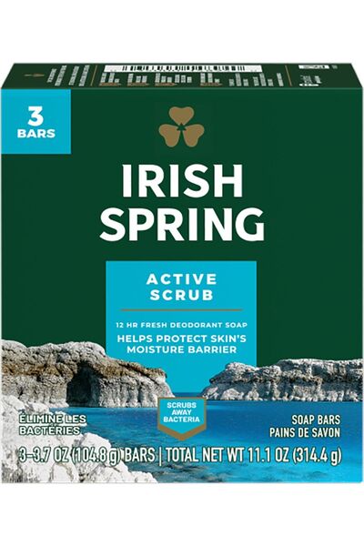 Irish Spring صابون مقشر نشط 3 عبوات