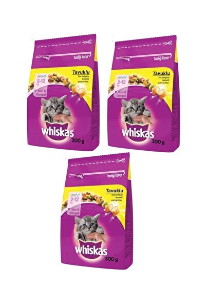 Whiskas Tavuklu Yavru Kuru Kedi Maması 300 gr (3 Adet)