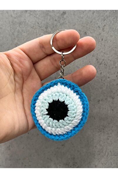 RuemStore خرزة عين الشر المحبوكة من أميجورومي - تصميم سلسلة مفاتيح