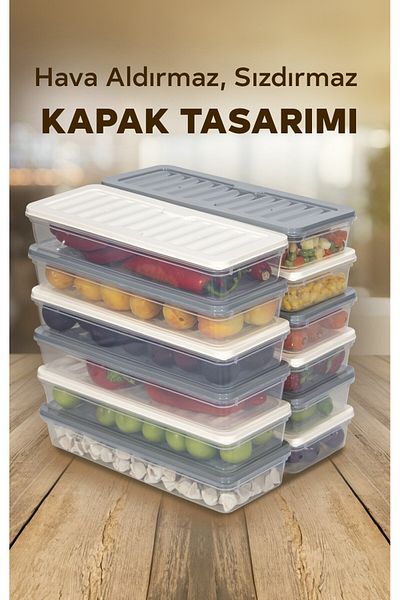 Nesto Home 12 Colorful Refrigerator Organizer Freezer and Microwave Storage Container 12X1170 ml