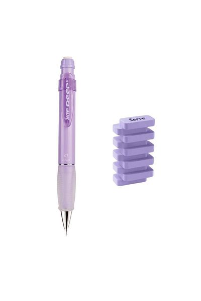 Serve Deep 0.7 mm Mechanical Pencil Sky Blue - Steps Eraser