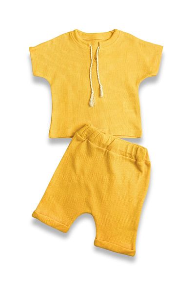 ADABEBEK Basic Baby Style Set - 2-Piece with Shorts, Tie Detail