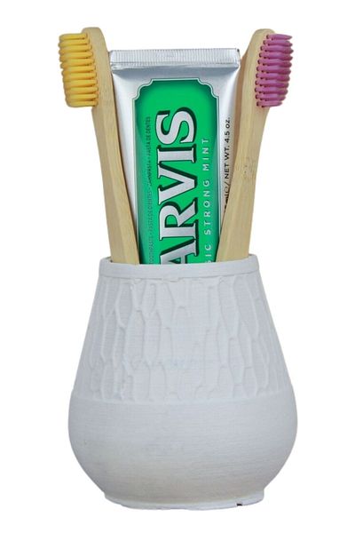 Evene White Colored Countertop Toothbrush Holder - Model 3