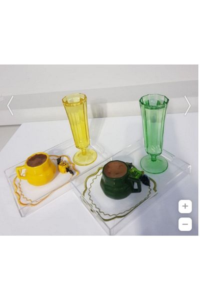 SOLİDCLASS Plexiglass Decorative Presentation Tray (14 Cm-22 Cm, 2 Items in Total)