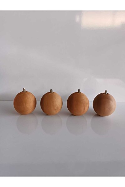 Fahrettin Küçük Puf Ayağı Mobilya Ayağı Ahşap Topaç Ayak Masa Sehpa Ayağı Ahşap Yuvarlak Ayak Yükseklik 7,5 Cm