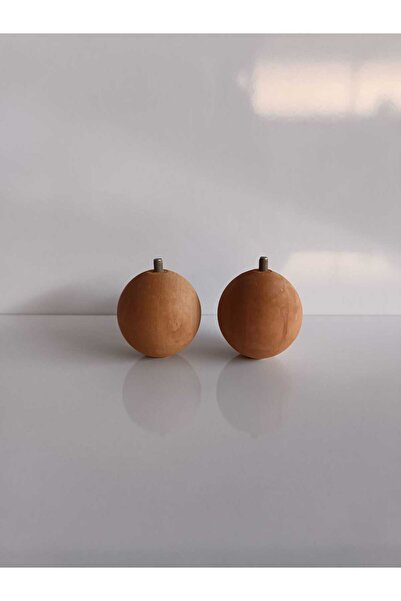 Fahrettin Küçük Puf Ayağı Mobilya Ayağı Ahşap Topaç Ayak Masa Sehpa Ayağı Ahşap Yuvarlak Ayak Yükseklik 7,5 Cm