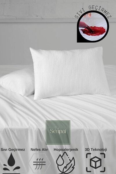 Senpai Protector de saltea pentru pernă, 100% rezistent la lichide, cu fermoa...